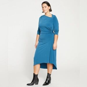 NWT Universal Standard Jersey Cinched Dress in Midnight Rain Sz XS